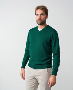 Зеленый мужской свитер с V-образным вырезом Etiem, зеленый