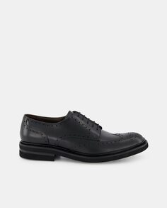 Мужские кожаные туфли на шнуровке с веганским и рубленым верхом Emidio Tucci, черный