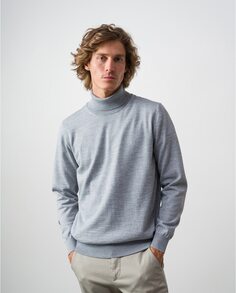 Мужской серый свитер с высоким воротником Etiem, светло-серый
