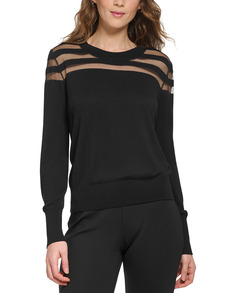 Свободный и простой женский свитер DKNY, черный