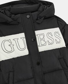 Короткое стеганое пальто для девочки Guess, черный