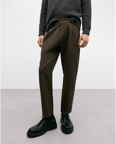 Свободные мужские брюки чинос с вытачками цвета хаки Adolfo Dominguez