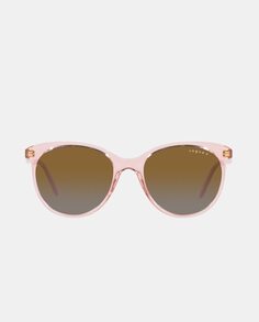 Розовые круглые женские солнцезащитные очки с поляризационными линзами Vogue, розовый