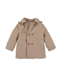 Пальто для мальчика серо-коричневое с расстегивающимся спереди на пуговицах Tutto Piccolo