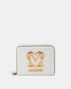 Пустой кошелек с золотым логотипом Love Moschino, белый