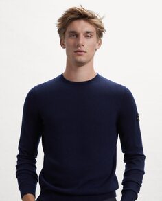 Мужской свитер с круглым вырезом и длинными рукавами Ecoalf, темно-синий