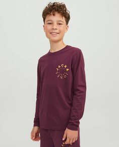 Футболка для мальчика с длинным рукавом Jack &amp; Jones, гранатовый