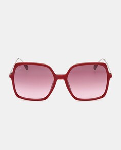 Массивные квадратные солнцезащитные очки бордового цвета MAX&amp;Co., бордо