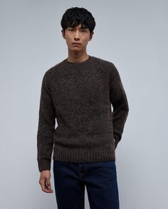 Коричневый мужской свитер с круглым вырезом Scalpers, коричневый