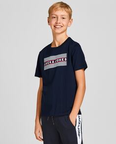 Футболка с логотипом для мальчика Jack &amp; Jones, синий