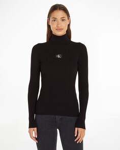 Женский свитер Perkins с воротником Calvin Klein Jeans, черный