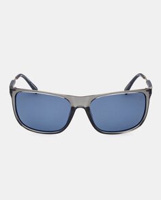 Прямоугольные мужские солнцезащитные очки полупрозрачного серого цвета с поляризационными линзами Timberland, серый
