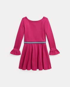 Розовое платье для девочки с длинными рукавами Polo Ralph Lauren, розовый