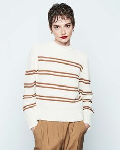 Полосатый женский свитер с круглым вырезом &amp; Me Unlimited