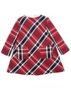 Клетчатое платье для девочки с карманами Fina Ejerique, красный