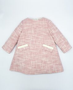 Розовое твидовое платье для девочки Fina Ejerique, розовый
