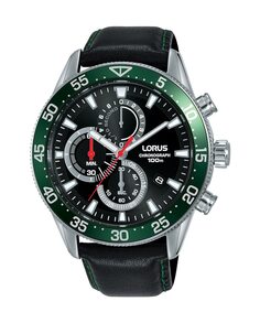 Мужские часы Sport man RM347FX9 из кожи с черным ремешком Lorus, черный