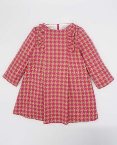 Платье для девочки розового цвета с узором &quot;гусиные лапки&quot; Fina Ejerique, розовый