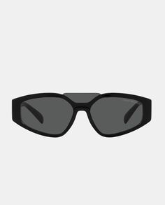 Черные мужские солнцезащитные очки из ацетата с геометричным узором Emporio Armani, черный