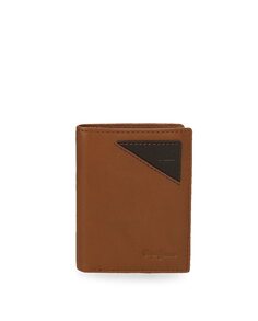 Светло-коричневый мужской бумажник из натуральной кожи вертикального дизайна Pepe Jeans, светло-коричневый