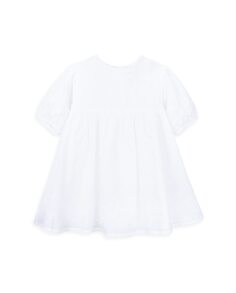 Хлопковое платье для девочки с английской вышивкой KNOT, белый