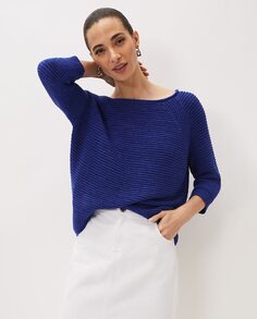 Фактурный женский свитер с длинными рукавами Phase Eight, синий