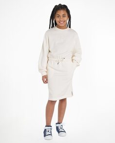Платье для девочки с круглым вырезом и длинными рукавами Tommy Hilfiger, белый