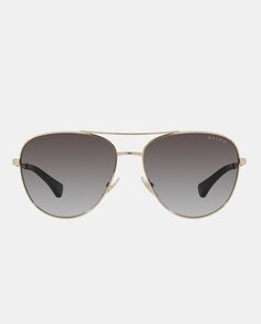 Женские солнцезащитные очки-авиаторы из золотистого металла Ralph by Ralph Lauren, золотой