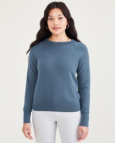 Женский хлопковый свитер с круглым вырезом Dockers, синий