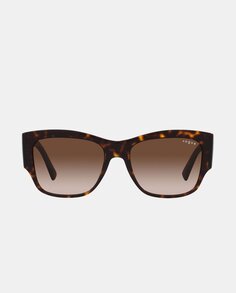Квадратные женские солнцезащитные очки из ацетата цвета темной гаваны Vogue, коричневый