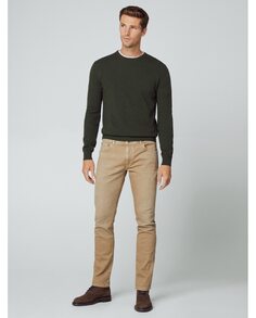 Узкие мужские джинсы с эффектом потертости светло-бежевого цвета Hackett, коричневый