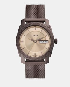 Machine FS5936 Мужские часы с хронографом из коричневой стальной сетки Fossil, коричневый
