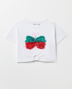 Тюлевая футболка для девочек с бабочкой Sfera, мультиколор (Sfera)