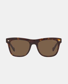 Мужские квадратные солнцезащитные очки из ацетата цвета темной гаваны Vogue, коричневый