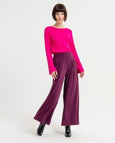 Женские струящиеся широкие брюки с принтом Surkana, фиолетовый