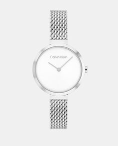 Минималистичные женские часы 25200082 со стальной сеткой Calvin Klein, серебро