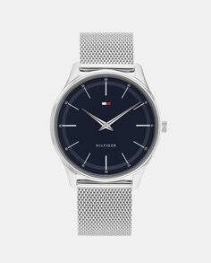 Миланские мужские часы со стальной сеткой 1710468 Tommy Hilfiger, серебро