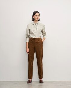 Женские прямые вельветовые брюки с карманами Lasserre, коричневый