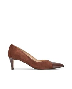 Женские кожаные замшевые туфли с лакированными носками Paco Gil, коричневый