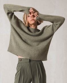 Женский свитер меланжевой вязки с длинными рукавами Indi &amp; Cold