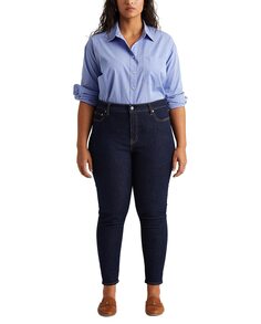 Женские джинсы скинни с высокой посадкой Lauren Ralph Lauren, темно-синий