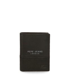 Вертикальный мужской кошелек Kingdom черный кожаный Pepe Jeans, черный