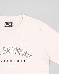 Розовая футболка для девочки из 100% хлопка Losan, белый