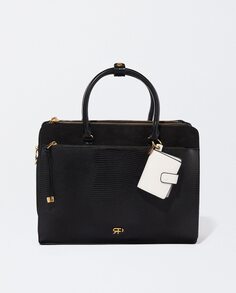 Женская сумка для документов для ноутбука 15 дюймов с несколькими отделениями и застежкой-молнией черного цвета Parfois, черный