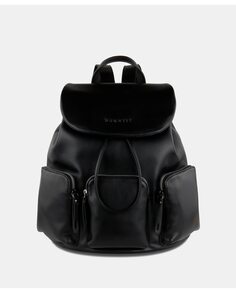 Женский черный рюкзак с клапаном Bugatti, черный