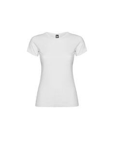Приталенная футболка для девочки с ребристым воротником ROLY, белый