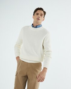 Мужской свитер сотовой вязки из органического хлопка North Sails, белый