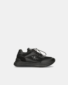 Низкие кроссовки для мальчиков с логотипом и эластичной застежкой Calvin Klein, черный