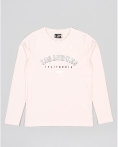 Розовая футболка для девочки из 100% хлопка Losan, розовый