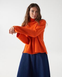 Женский шерстяной свитер с высоким воротником Salsa Jeans, оранжевый